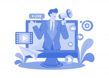 Communications Director Illustration concept on a white background