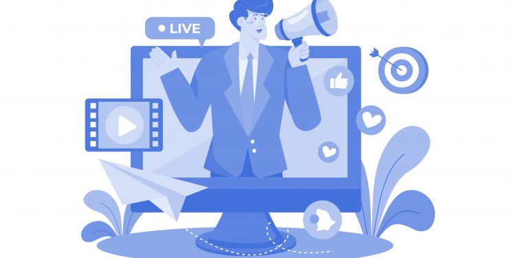 Communications Director Illustration concept on a white background