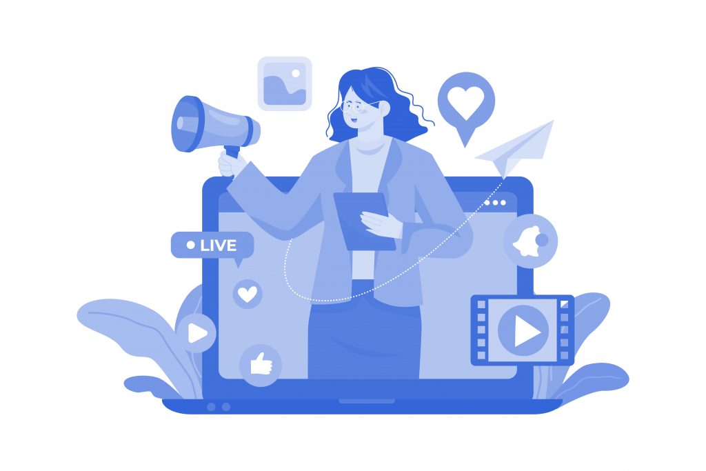 Marketing Communications Manager Illustration concept on white background